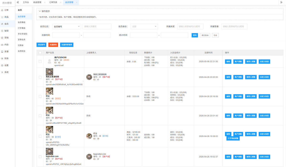 三角洲电竞护航源码小程序公众号 H5 端 likeshop 后端