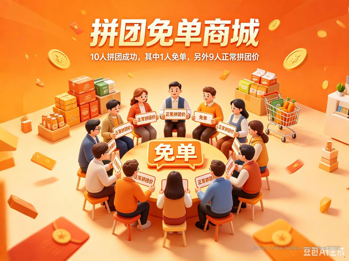 拼团免单商城系统源码 - 支持随机免单抽奖与社交裂变功能的完整电商项目
