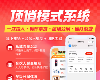 顶俏模式插件 合伙人分红 团队奖励 线下核销 商城系统源码