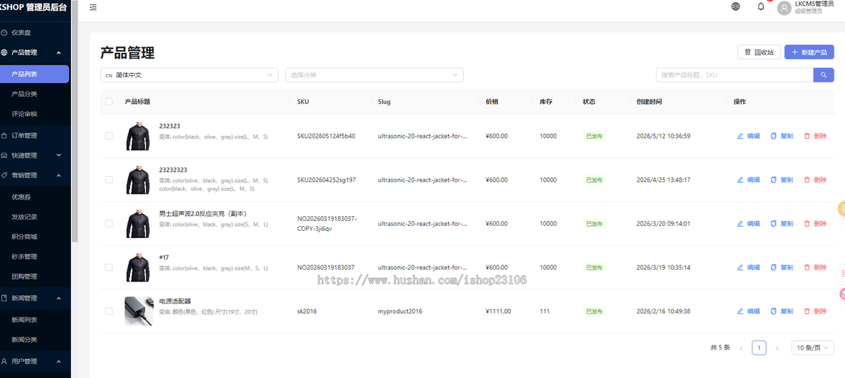 LKCMS跨境电商B2C商城系统|Next.js14+PHPThinkPHP8双后端|多语言多主题|Stripe/PayPal