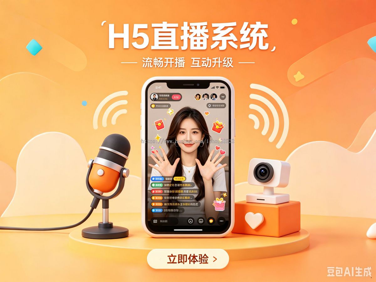 H5直播系统源码主播观众小助手三端分离直播间弹幕互动房管马甲敏感词过滤后台管理支持