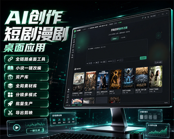AI短剧漫剧生产系统、桌面客户端 + 发码后台 + 试用体系，支持贴牌二次发行