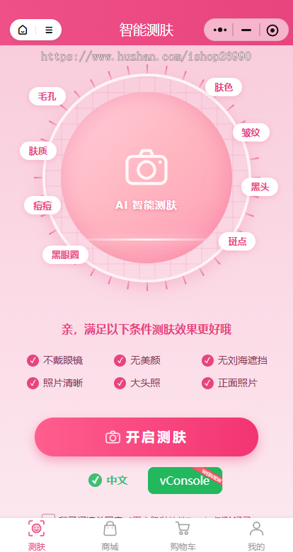 AI测肤小程序 ai美业商城