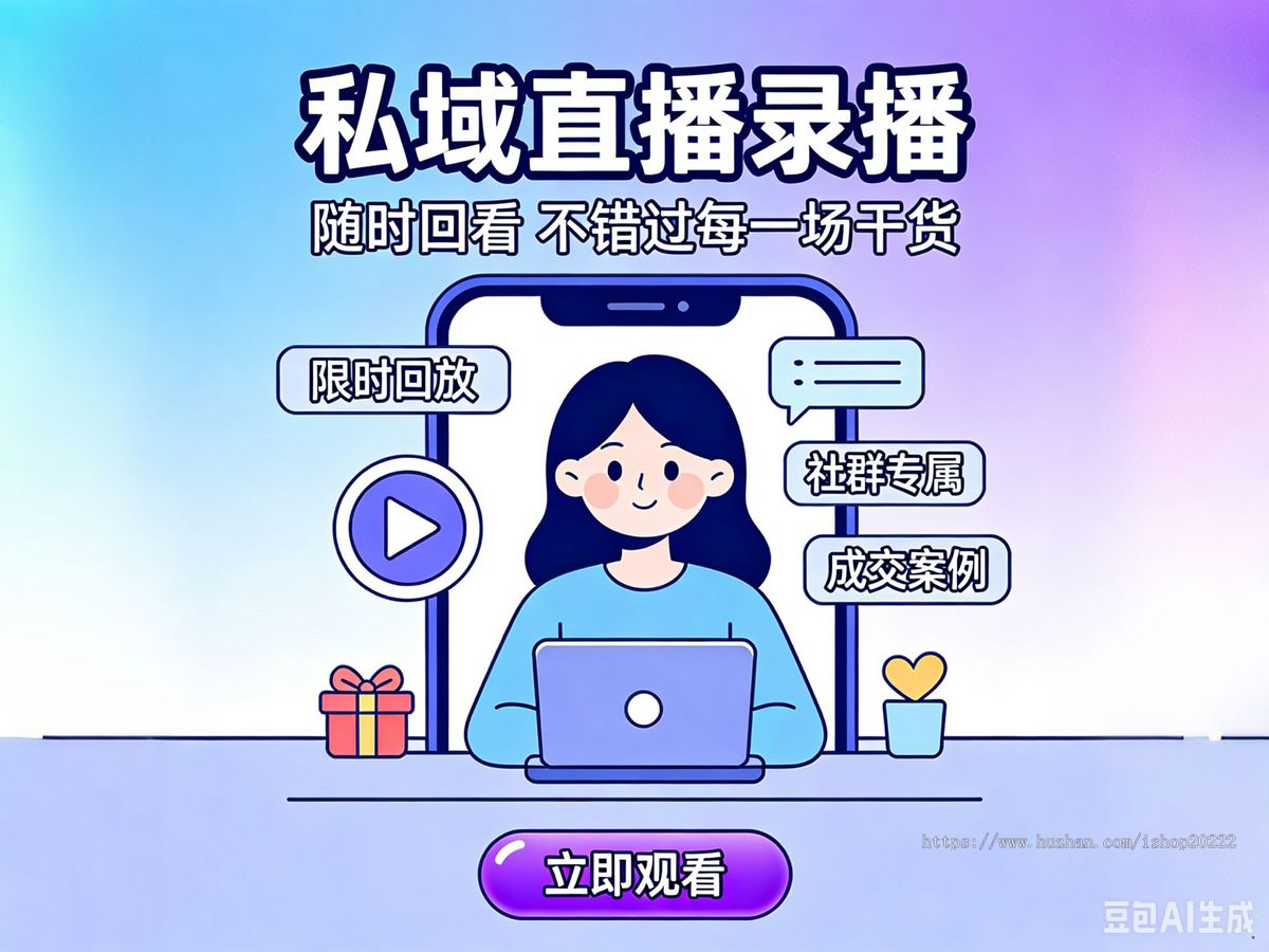私域直播录播系统源码,双画布PPT视频同屏展示,支持直播回放、实时聊天、礼物打赏、P
