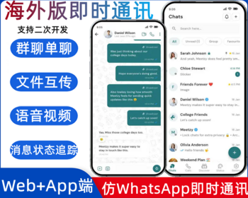 多语言版im即时通讯系统/单聊群聊/音视频通话/已读回执/英语即时通讯聊天