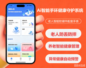 智慧健康守护智能AI手表蓝牙设备绑定健康监测预警提醒一体化健康监护小程序源码