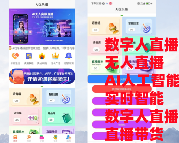 数字人直播无人直播AI人工智能实时智能数字人直播抖音快手无人直播技术教程24小时无人