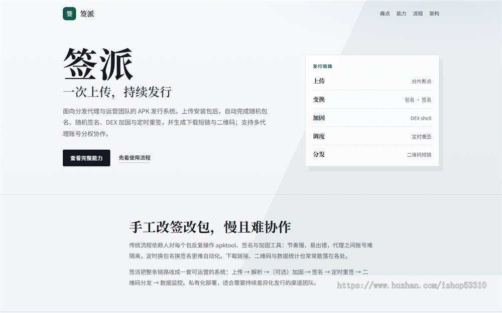 网址打包,ios,APK \发行后台源码 随机包名+随机签名+DEX加固+二维码下载