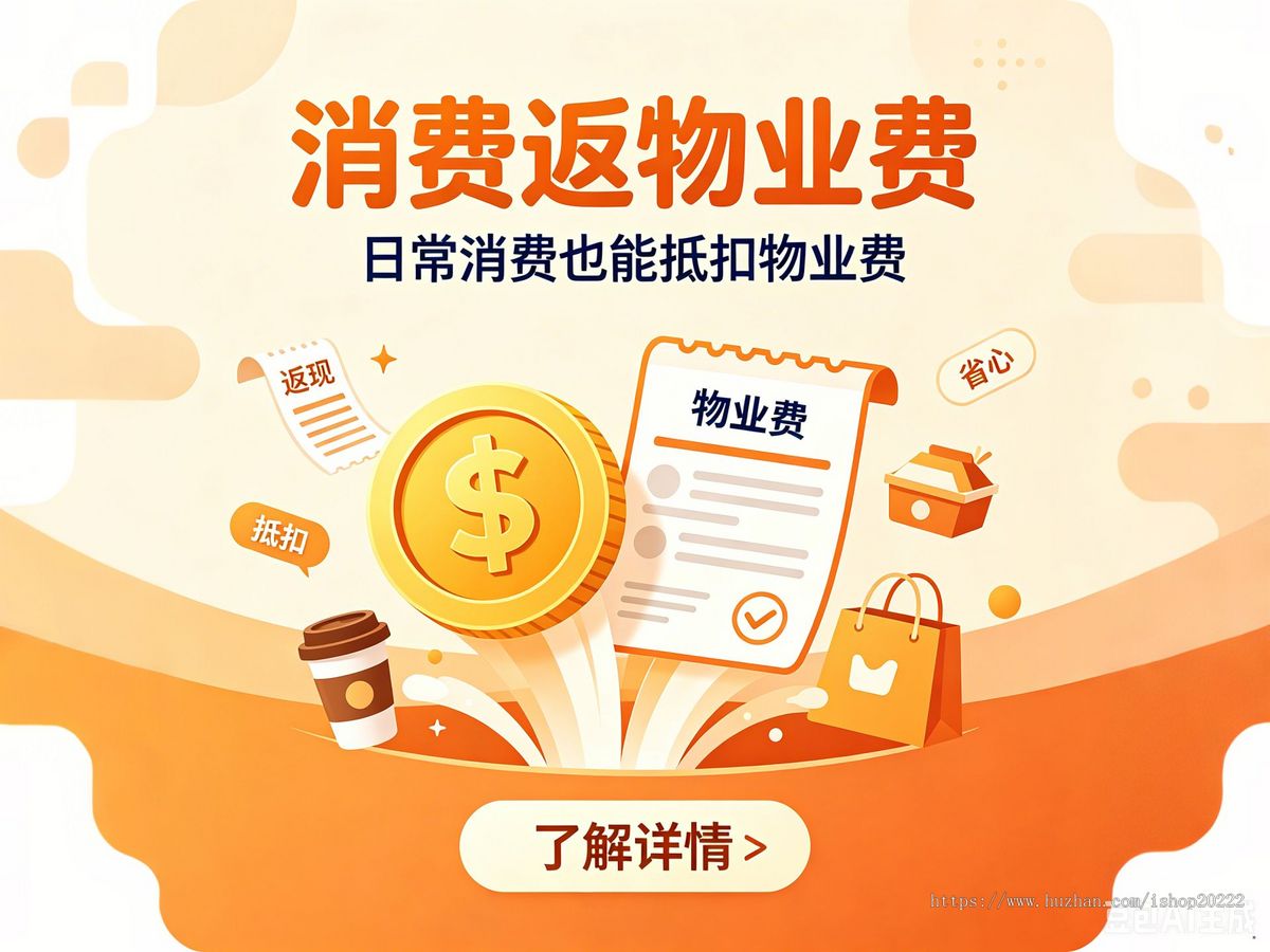 消费返物业费同城生活本地生活同城多商家入驻商户入驻+小区管理+物业费代缴一站式解决