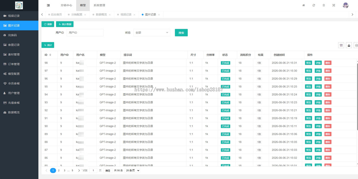 tiktok跨境电商套图一键生成独立站详情页图片批量翻译AI创作积分系统php开源运营版