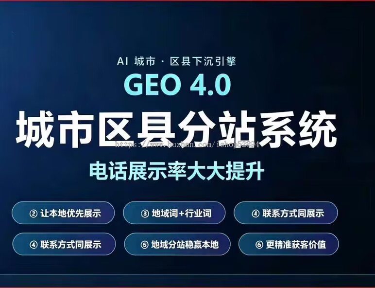 GEO城市区县分站系统SaaS多站点搭建本地流量SEO地区分站可带联系方式城市区县分站系统